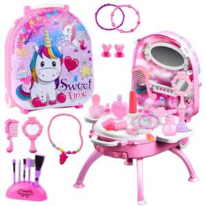 Lean Toys Szépségápolási Szett, Fésülködőasztal, Bőröndben, 2 Az 1-Ben, Kiegészítők, Unikornis, Rózsaszín