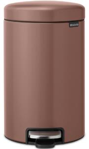 BRABANTIA NewIcon pedálos hulladékgyűjtő szagmentesen záródó Soft-Close fedél műanyag tartály 12L - X méret acél szaténrózsaszín taupe - 234002