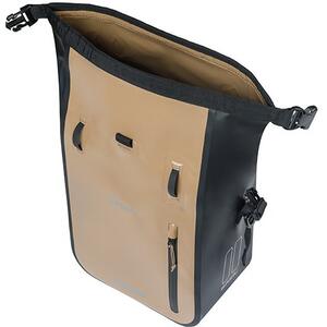 Basil Sakwa pojedyncza BASIL RIVO M SINGLE PANNIER BAG 12-15L, MIK Hooks, wodoodporna, sand/black (NEW 2026)