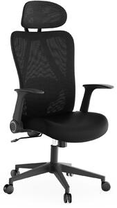 SENSE7 NOXO Ergonomikus Irodai Szék, Deréktámasszal, Állítható Fejtámlával, Állítható Háttámla Fekete