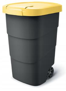 Prosperplast Wheeler 90 l szemetes kuka antracit sárga fedéllel