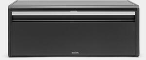 Brabantia Fall Front kenyértartó lehajtható ajtóval, mágneses zárral, sík tetővel, szögletes, 465mm széles, acél, matt fekete - 236860