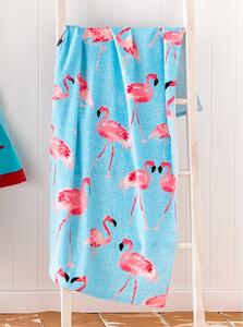 Kék-rózsaszín strandtörölköző 160x76 cm Flamingo - Catherine Lansfield