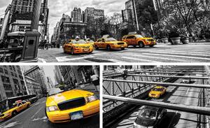 Fotótapéta - Sárga taxi - kollázs (152,5x104 cm)