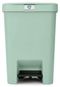 Brabantia StepUp pedálos kuka hulladéktípus jelölő ablakkal, lecsapódásgátló fedél, 25L - J méret, 91% újrahasznosított műanyag, jáde zöld - 800283