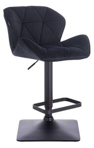 HR111KW Fekete modern velúr szék fekete lábbal