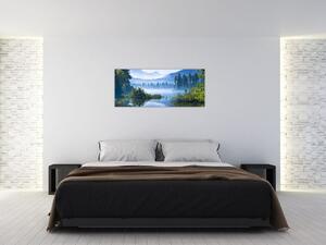 Egy hegyi tó képe (120x50 cm)