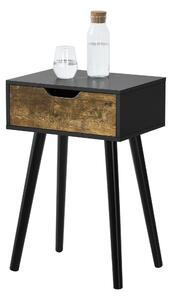 Fiókos kisasztal Östersund fekete/fa-hatású sötét árnyalat