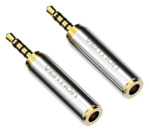 Vention sztereó audio adapter 3.5 mm Dugasz, 2.5 mm Aljzat, aranyozott, fekete (VAB-S02)