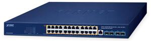PLANET GS-4210-24UP4X hálózati kapcsoló Vezérelt L2/L4 Gigabit Ethernet (10/100/1000) Ethernet-áramellátás (PoE) támogatása Kék