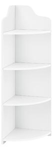 Sarokpolc Bjurholm 4 lekerekített tárolófelülettel WPC modern design praktikus forma fehér
