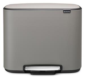 Brabantia Bo 3 x 11 literes pedálos fém szemetes - Betonszürke