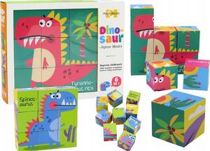 Oktatási Puzzle 6 Az 1-Ben Blokkok Puzzle Kockák 6 Kép Dinoszauruszok 9 El. 17925