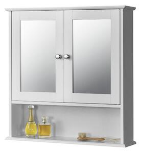 Fali fürdőszoba szekrény tükrös Linz MDF fehér