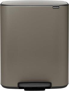 BRABANTIA Bo Pedal Bin pedálos hulladékgyűjtő szagmentesen záródó Soft-Close fedél műanyag tartály 60L - M méret acél platinaszürke - 211409