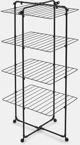 Brabantia HangOn Tower Drying Rack ruhaszárító torony kerekekkel, 30m szárítási hossz, 25kg teherbírás, összecsukható, acél, matt fekete - 319303