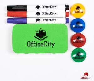 OfficeCity táblafilc, marker, mágnes, mágneses száraz táblatörlő szett