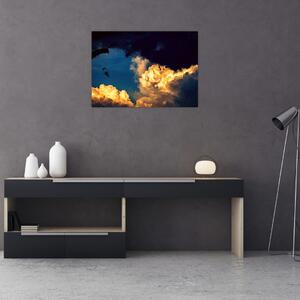 Ejtőernyős a felhőkben képe (70x50 cm)