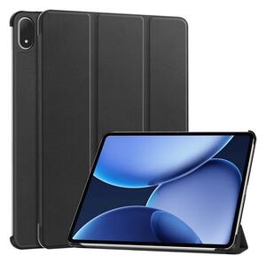 Tok álló, bőr hatású (aktív FLIP, oldalra nyíló, TRIFOLD, asztali tartó) FEKETE OnePlus Pad 3 "Gigapack csomagolás" (GP-171804)