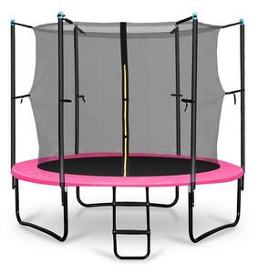 KLARFIT Rocketgirl 250, 250 cm trambulin, belső biztonsági háló, széles létra, rózsaszín