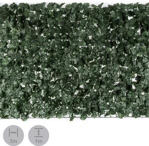 Blumfeldt Fency Dark Ivy, sötétzöld, borostyán, kerítés, védelmet nyújt a kíváncsi tekintetekkel és a széllel szemben, 300 x 100 cm