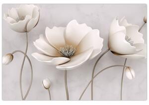Fehér virágok képe (90x60 cm)