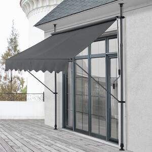 Napellenző erkélyre teraszra feltekerhető Szürke 200 x 120 x 200-300 cm