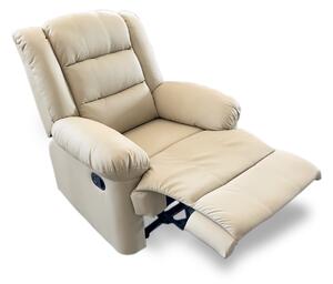 Fekvőfotel, relax fotelágy dönthető háttámlával, lábtartóval bézs (8002-BEIGE)