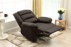 Fekvőfotel, relax fotelágy dönthető háttámlával, lábtartóval barna (8002-BROWN)