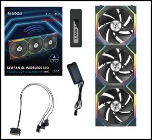 Lian Li UNI FAN SL Wireless 120 Reverse Blade hűtő ventilátor fekete 3db (12RSL1W3B)