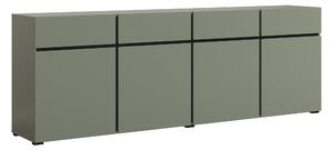 Komód Alfere 100, Laminált forgácslap, 78x225x40cm, Zöld, Fekete