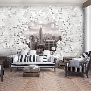Fotótapéta - New York és a 3D Brickwall (152,5x104 cm)