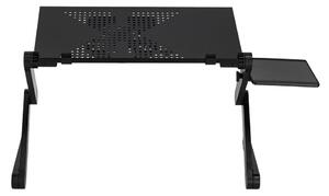 Összecsukható laptop asztal, állvány egérpaddal, hűtőventilátorral fekete (laptop-desk-3-black-803)