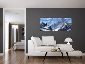 Kép - Festett hegyek (120x50 cm)