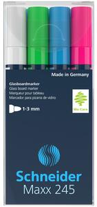 SCHNEIDER Üvegtábla marker 1-3mm, Maxx 245, 4 különböző szín (E124594)