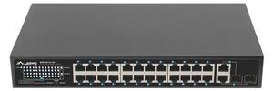 Lanberg RSFE-24P-2C-250 kapcsoló - 24x PoE+, 2x Uplink RJ45/SFP, Rack