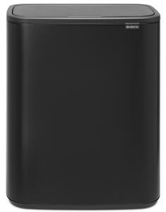 BRABANTIA Bo Touch Bin nyomófedeles hulladékgyűjtő XXL padlón álló műanyag tartály 60L - M méret acél matt fekete - 223020