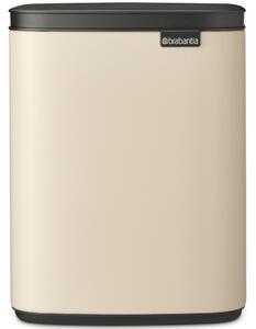 BRABANTIA Bo Waste Bin hulladékgyűjtő felnyitható Soft-Close fedéllel fali/álló műanyag tartály 7L - B méret acél világos bézs - 234101