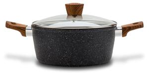 Somogyi 10-144-121 Nava Nature Lábas Üveg fedővel 24cm / 4,5L - Fekete