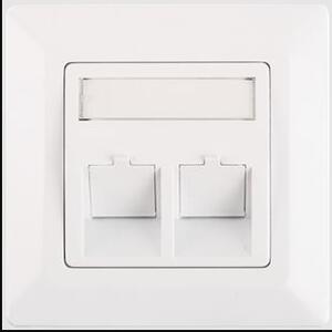 Nikomax Fali aljzat kerettel, 80x80mm, 2 portos, fehér