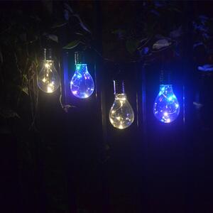 Kültéri napelemes izzó, kerti LED függőlámpa, világítás kék színű 1db (VLUX-D-001-01-BLUE)