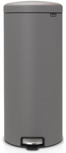 BRABANTIA NewIcon pedálos hulladékgyűjtő szagmentesen záródó Soft-Close fedél műanyag tartály 30L - G méret acél betonszürke ásványi textúra - 119187