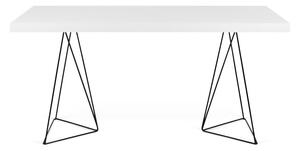 Trestle fehér étkezőasztal fém lábakkal, 90 x 160 cm - TemaHome
