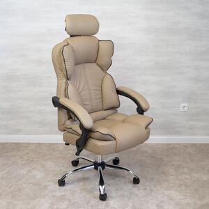 Főnöki irodai szék, forgószék fejtámlával khaki (JM808-KHAKI-7)