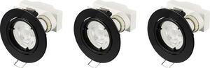 Sygonix LED-es beépíthető lámpa 3 részes készlet LED GU10 3 W Fekete (SY-6417590)