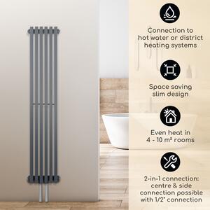 Besoa Delgado, radiátor, 120 x 25, 508 W, meleg víz, 1/2 ", 4 - 10 m², szürke