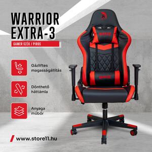 WARRIOR gamer szék fekete-piros (EXTRA-3)