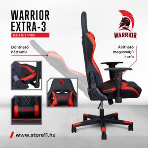 WARRIOR gamer szék fekete-piros (EXTRA-3)