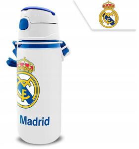 Real Madrid Emblem Alumínium Szívószálas Kulacs Akasztóval 600 ml