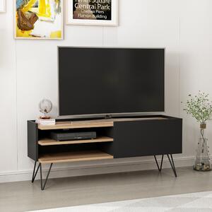 TV-állvány Dronninglund 50x124x37 cm fekete fa hatású